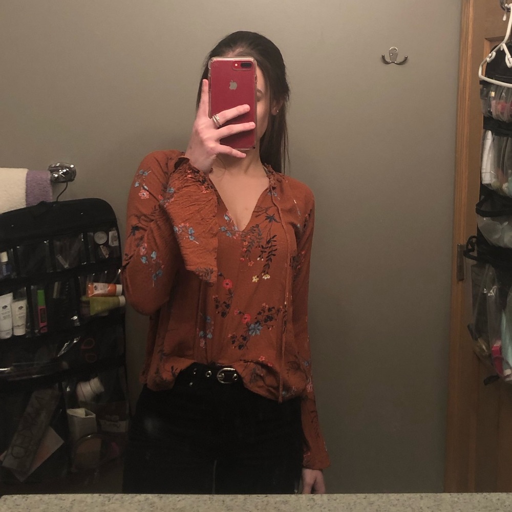 Wildflower Forever 21 Blouse with Bell Sleeves